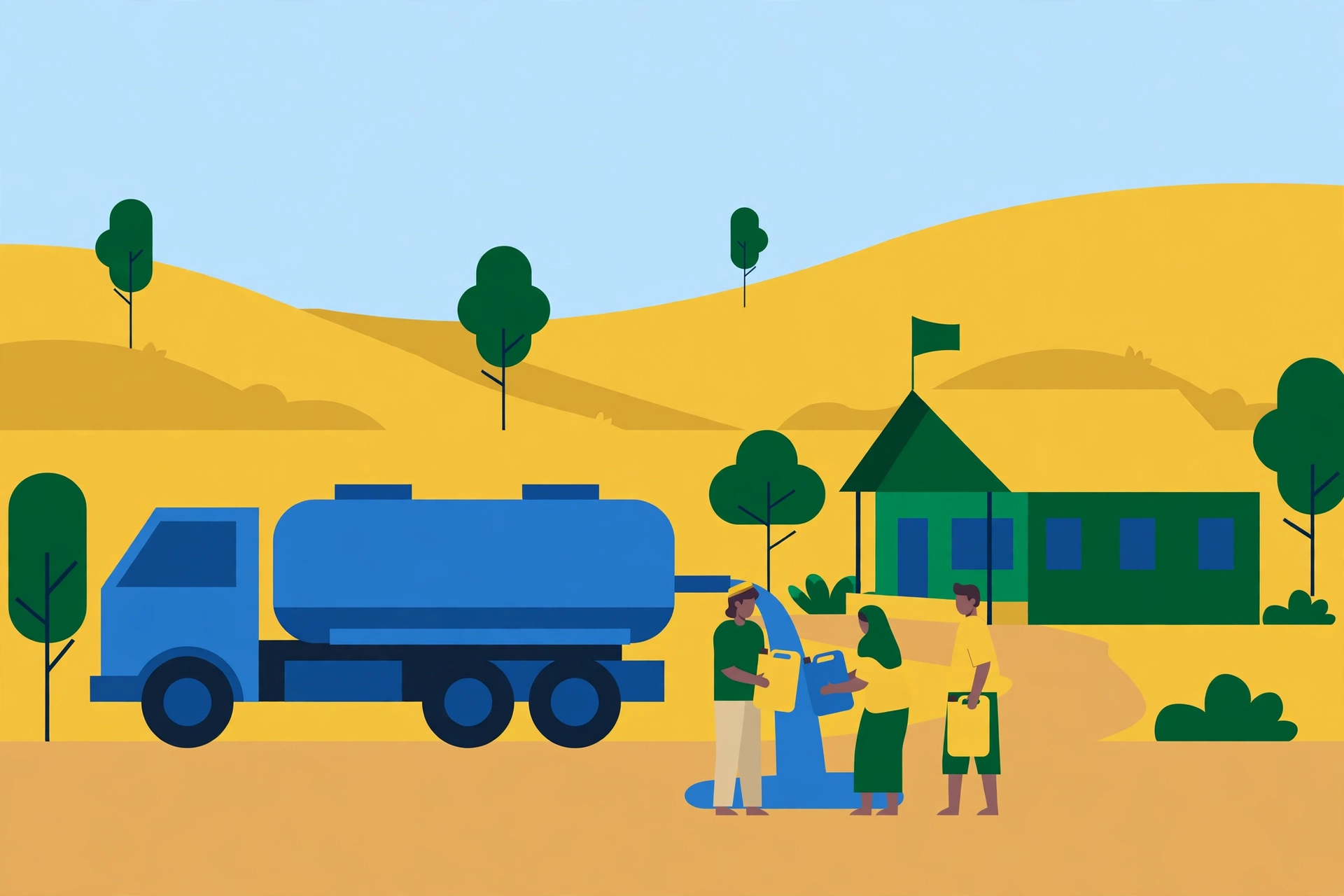 JCI Borobudur Salurkan 100.000 Liter Air Bersih untuk Warga Kekeringan di Sleman 1 JCI Borobudur: ilustrasi truk tangki menyalurkan air bersih kepada warga desa di tengah musim kemarau