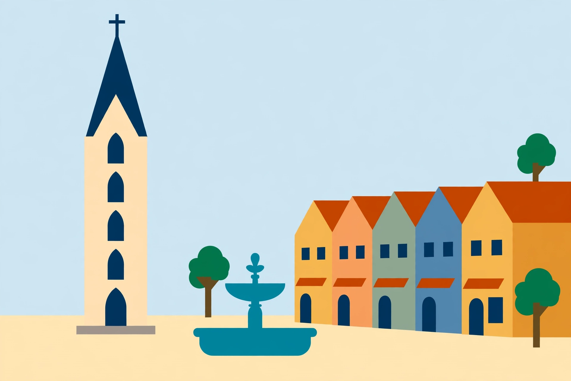 GPIB Beth-El Magelang: Gereja Tertua Kota Magelang dari 1817 1 Ilustrasi gereja Gotik ramping dengan menara di sisi alun-alun